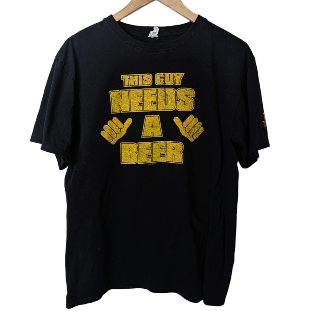 Vintage Graphic Beer T Shirt This Guy Needs A Beer Print Unisex Med RV Resorts